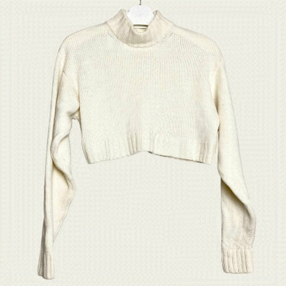 Aritzia Sweaters - Aritzia Wilfred Free Cropped Mock Neck Merino Wool Sweater